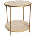 Manhattan Rattan Round Lamp Table Gold